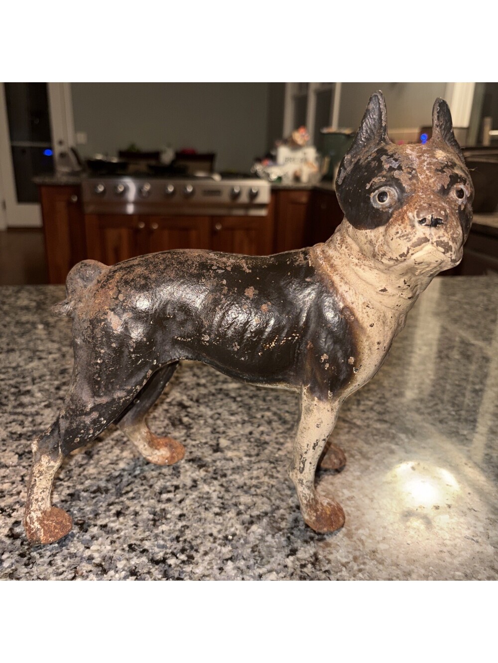 Vintage Cast Iron Boston Terrier Door Stop 20th Century
